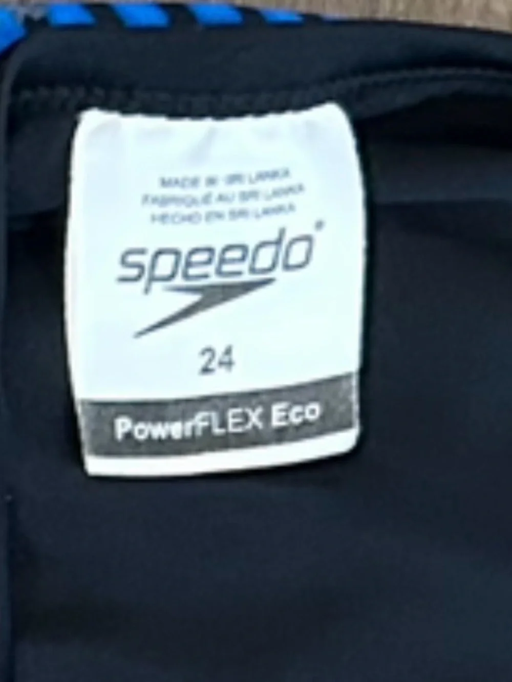Speedo PowerFLEX Eco One Piece Swimsuit Blue Print Size 24